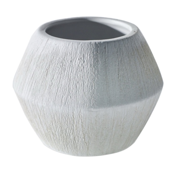 Modern White Textured Vase Planter Small Avon Pots set of 4 - Picture 3 of 8